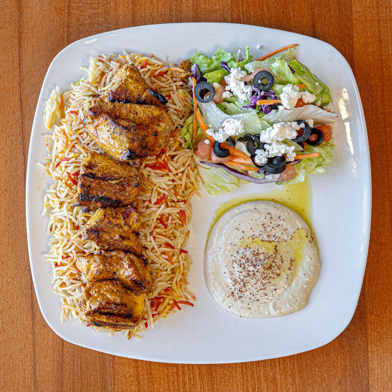 Chicken Shish Tawooq Over Rice