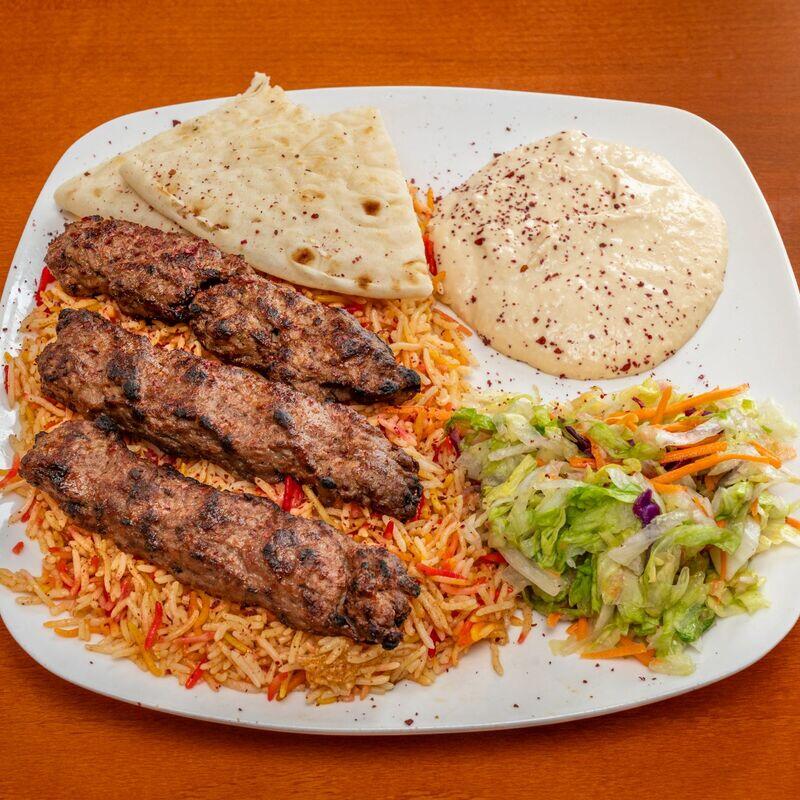 Lamb/Beef Seekh Kabab Over Rice